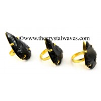 Black Obsidian  Arrowhead Adjustable Rings